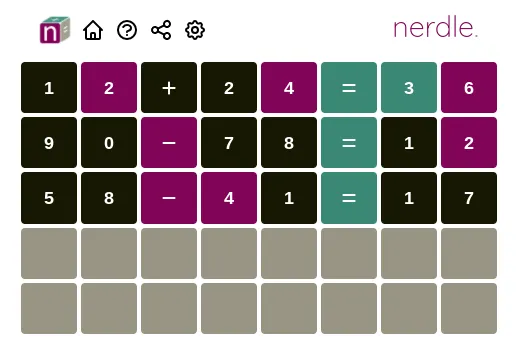 Common Nerdle Mistakes Example
